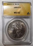 1899-O MORGAN DOLLAR ANACS MS-62