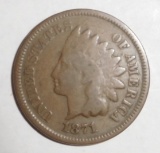 1871 INDIAN HEAD CENT VG