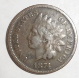 1874 INDIAN HEAD CENT VF/XF