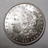 1887 MORGAN DOLLAR CH BU GEM MS-65