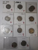 LOT OF TWELVE SCARCE DATE 1913, 1923-S, 1916-S, 1920-S BUFFALO NICKELS GOOD-VF (12 COINS)