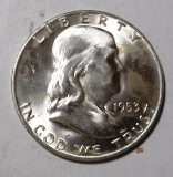 1953-D FRANKLIN HALF DOLLAR GEM BU MS-65