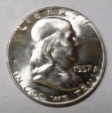 1957 FRANKLIN HALF DOLLAR GEM BU MS-65