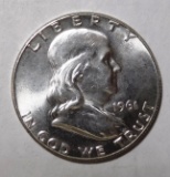 1961 FRANKLIN HALF DOLLAR GEM BU MS-65