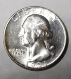 1951 WASHINGTON QUARTER GEM BU MS-65