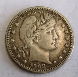 1908-D BARBER QUARTER XF-45