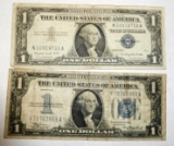 LOT OF 1934 & 1957-A $1.00 SILVER CERTIFICATES G/VG (2 NOTES)