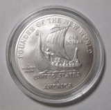 2000 LEIF ERICSON UNC SILVER DOLLAR ROUND