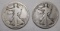 LOT OF TWO 1918 WALKER HALF DOLLARS G/VG (2 COINS)