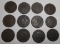 LOT OF TWELVE LARGE CENTS (SOME CULLS - 12 COINS)