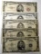 LOT OF FOUR 1953 $5.00 SILVER CERTIFICATES & 1953 US NOTE VG/VF (5 NOTES)