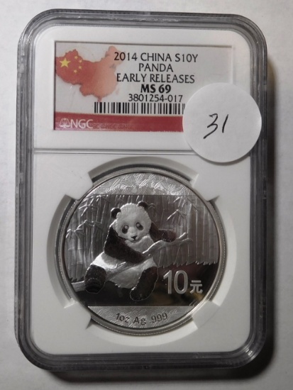 2014 PANDA 10 YEN EARLY RELEASE NGC MS-69