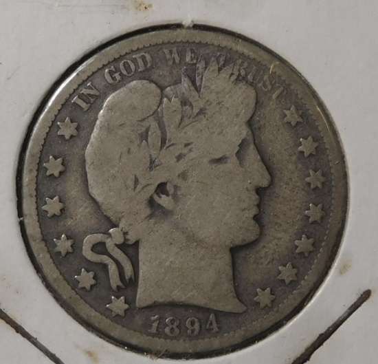 1894-S BARBER HALF DOLLAR G/VG