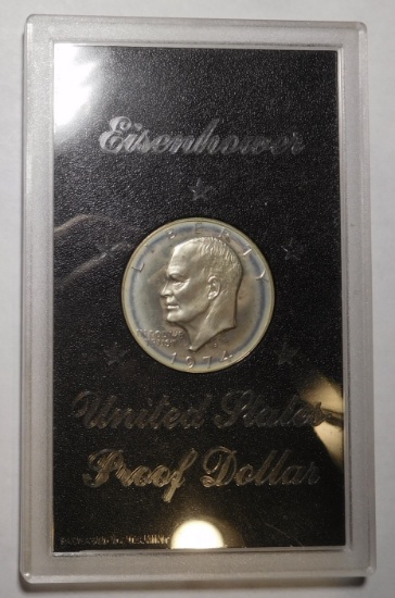 1974-S IKE PROOF SILVER DOLLARS IN CASE