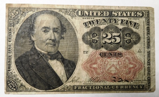 1874 TWENTY FIVE CENT FRACTIONAL NOTE