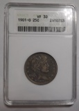 1901-O BARBER QUARTER ANACS VF-30