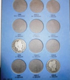 PARTIAL SET OF BARBER HALF DOLLARS AVE. CIRC. (42 COINS)