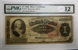 1886 $1.00 SILVER CERTIFICATE PMG FINE-12 (VERY RARE)