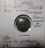 LOT OF TWO GREECE PHILLIP II 359-336 BC ANCIENT COINS (2 COINS)