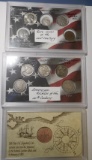 LOT OF THREE COIN SETS AND THREE WARTIME STEEL CENT SETS (6 SETS)