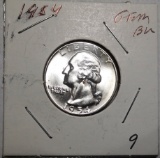 1954 WASHINGTON QUARTER GEM BU