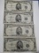 LOT OF FOUR 1953 $5.00 SILVER CERTIFICATES & FOUR 1963 $5.00 FEDERAL NOTES VG-AU (8 NOTES)