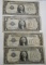 LOT OF SEVEN EARLY $1.00 SILVER CERTIFICATES AVE. CIRC. (7 NOTES)