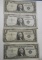 LOT OF FOUR 1957 $1.00 SILVER CERTIFICATES AVE. CIRC. (4 NOTES)