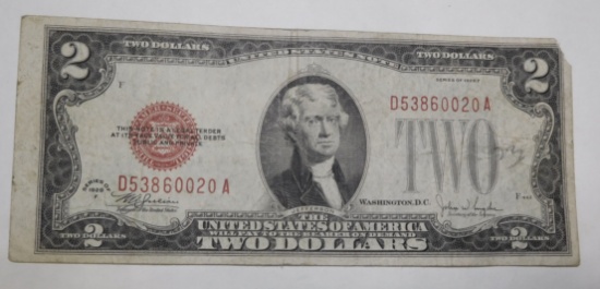 1928-F $2.00 NOTE VF (EDGE TEAR)