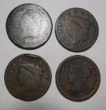 LOT OF FOUR LARGE CENTS 1811, 1818, 1837 & 1850  (4 COINS)