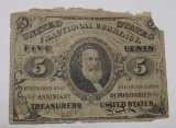 1863 FIVE CENT FRACTIONAL NOTE