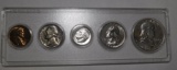 1957-D UNC SET IN PLASTIC CASE (5 COINS)