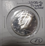 2000-S SILVER CAMEO PROOF KENNEDY HALF DOLLAR