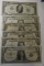 LOT OF NINE MISC. NOTES INCL. HAWAII NOTE TAPED (9 NOTES)