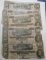 LOT OF TEN 1864 $10.00 CONFEDERATE NOTES (SOME PINHOLES/TEARS)