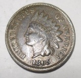 1865 FANCY 5 INDIAN CENT XF