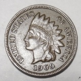 1909 INDIAN CENT AU-50