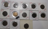 LOT OF THIRTEEN FE/INDIAN CENTS MIXED DATES/GRADES (13 COINS)