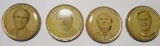 LOT OF FOUR DOLLAR COINS W/PRESIDENTS LAYERED IN PLASTIC (4 COINS)