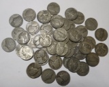 LOT OF FIFTY WAR NICKELS AVE. CIRC. (50 COINS)