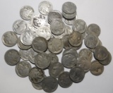 LOT OF FIFTY THREE MISC. DATE/GRADE BUFFALO NICKELS (53 COINS)