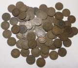 LOT OF 100 MIXED DATE INDIAN HEAD CENTS MOST ABOVE AVERAGE GRADE (100 COINS)