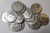 LOT OF FOURTEEN 40% SILVER MIXED DATE KENNEDY HALF DOLLARS UNC (14 COINS)