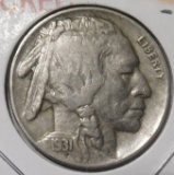 1931-S BUFFALO NICKEL VF (REV. SCRATCH)