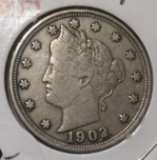 1902 LIBERTY NICKEL VF/XF