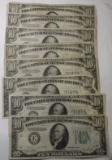 LOT OF TWENTY TWO 1934-D $10.00 FEDERAL RESERVE NOTES GD-VF (22 NOTES)
