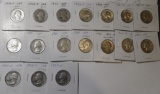 LOT OF SEVENTEEN SILVER MIXED DATE/GRADE WASHINGTON QUARTERS VG-UNC. (17 COINS)