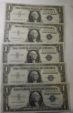 LOT OF EIGHT 1957 $1.00 SILVER CERTICATE NOTES CRISP GEM UNC. (8 NOTES)