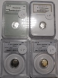 LOT OF FOUR MISC. DATE CERTIFIED SILVER PROOF ROOSEVELT DIMES (4 COINS)