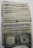 LOT OF 124 $1.00 SILVER CERTIFICATE NOTES GD-UNC (124 NOTES)